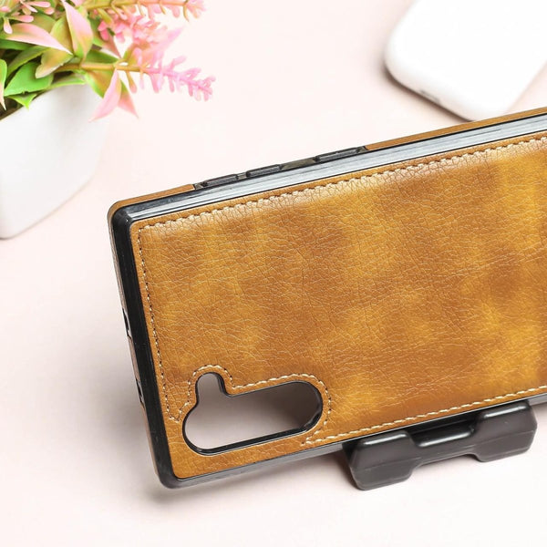 Brown Puloka Leather Case for Samsung Note 10 Plus - The Hatke