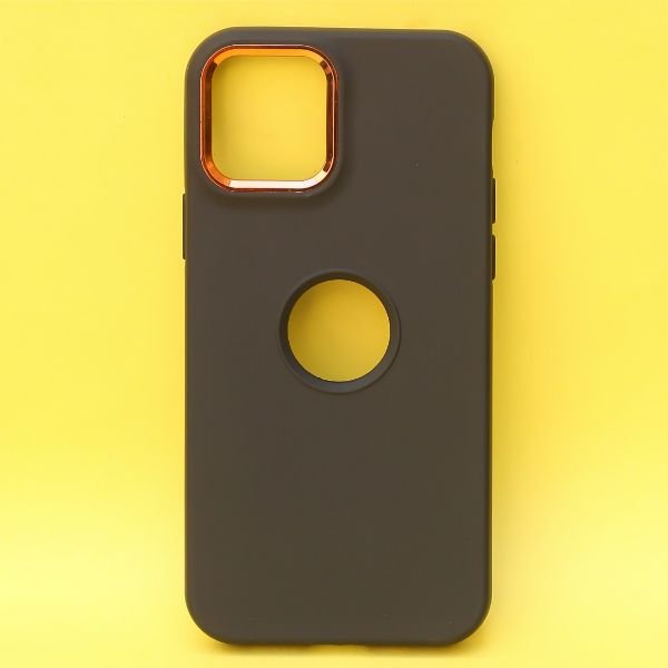 Brown Ring Purple Guardian Metal Logo cut Case for Apple iphone 14 Pro - The Hatke