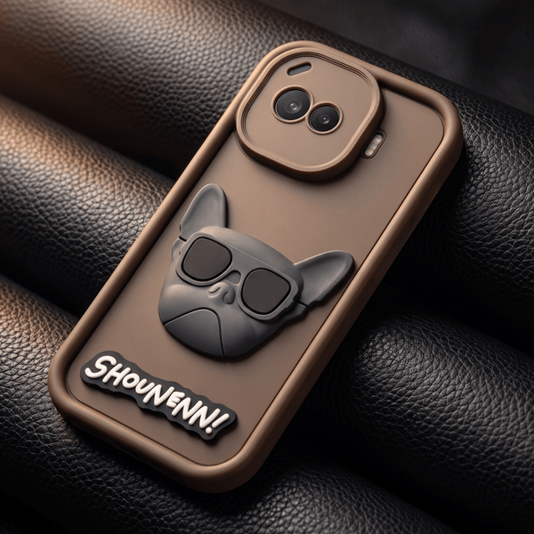 Brown SHOUNENN BULLDOG Silicone case for Iqoo 15r - The Hatke