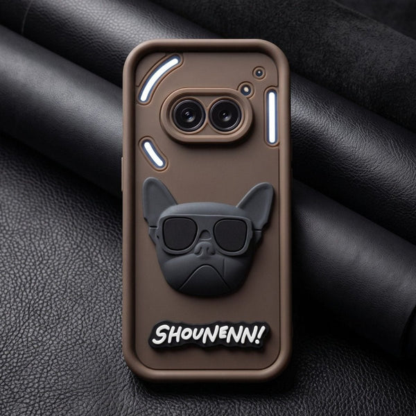 Brown SHOUNENN BULLDOG Silicone case for Nothing Phone 2A - The Hatke