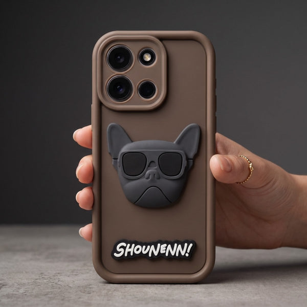 Brown SHOUNENN BULLDOG Silicone case for Oneplus Nord 6 - The Hatke