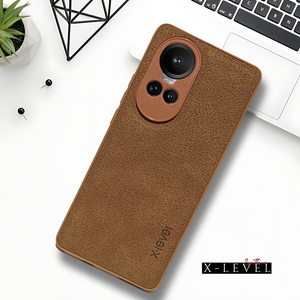 X-LEVEL Brown Leather Case for Oppo Reno 10