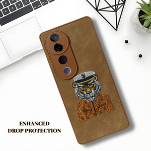 Brown Leather Captain Lion Camera Ornamented for Vivo V40