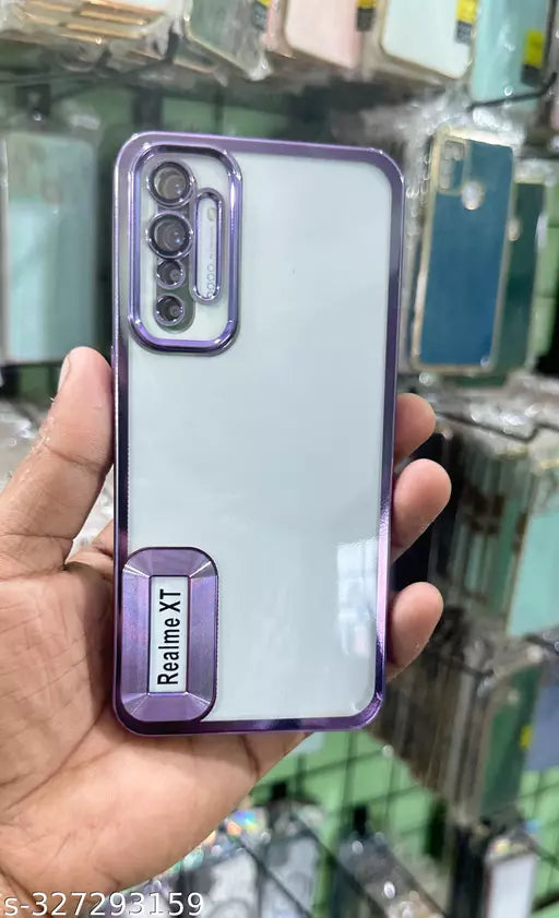 Purple 6D Chrome Logo Cut Transparent Case for Realme XT