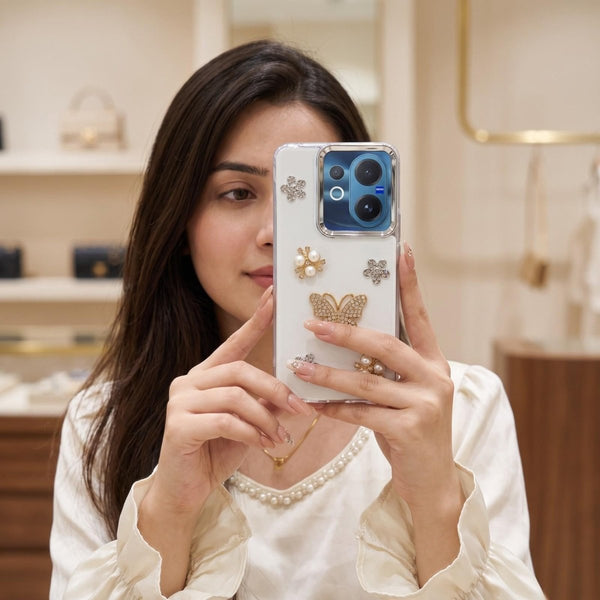 Butterfly Silicone Hard Case for Vivo V60e - The Hatke