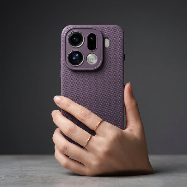 Deep Purple Line Wave Silicone Case for Oppo Find X9 Pro