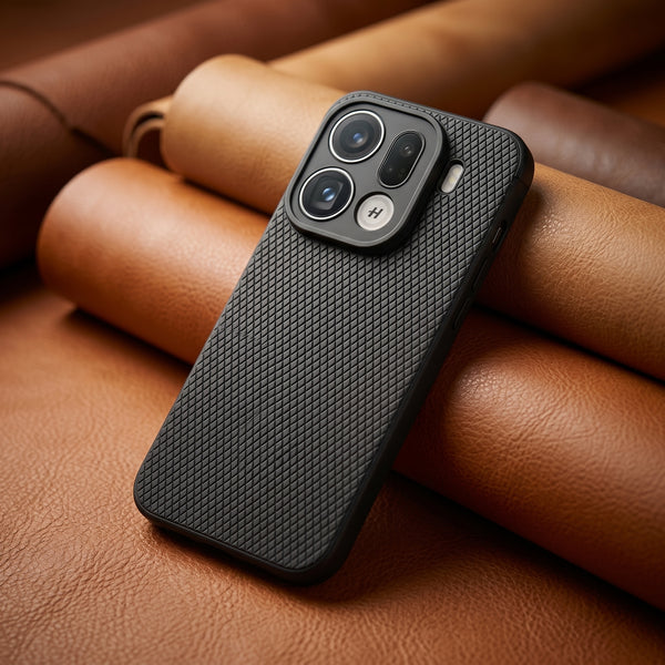 Black Line Wave Silicone Case for Oppo Find X9 Pro