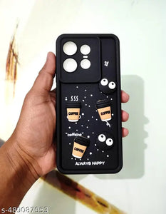 Black COFFEE (ALWAYS HAPPY) Silicone case for Motorola Edge 50 Pro