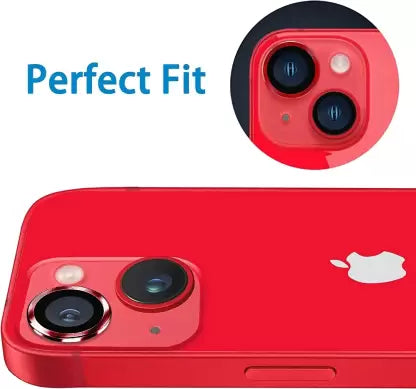 Red Metallic camera ring lens guard for Apple iphone 14 Plus