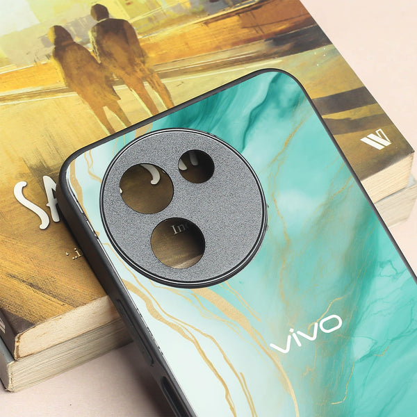 Green Luxe Marble metal back case for Vivo Y200i