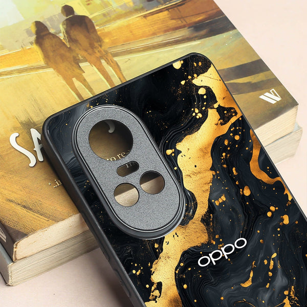 Black Gold Blaze  metal back case for Oppo Reno 10 Pro