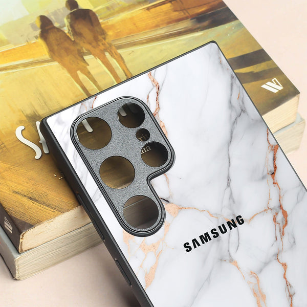 Copper Luxe Marble metal back case for Samsung S24 Ultra