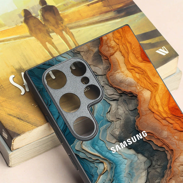 Layered Marble metal back case for Samsung S24 Ultra