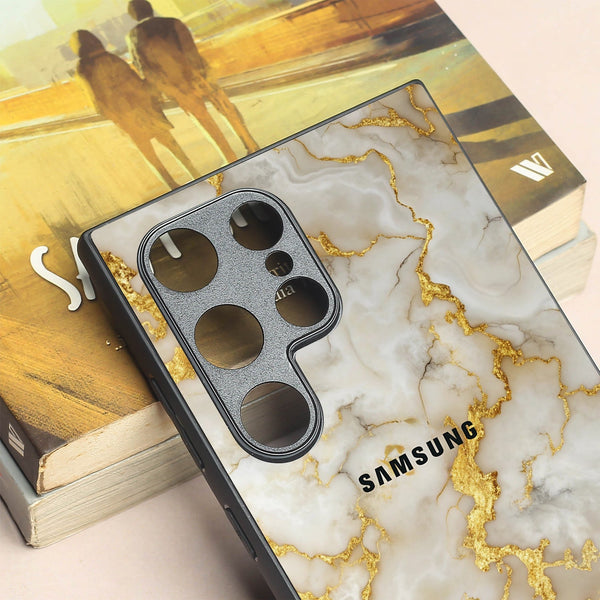 Gold Vein Glory metal back case for Samsung S24 Ultra