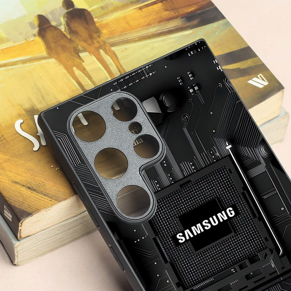 Microchip metal back case for Samsung S24 Ultra