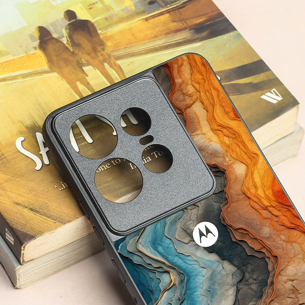 Layered Marble metal back case for Motorola Edge 50 Pro