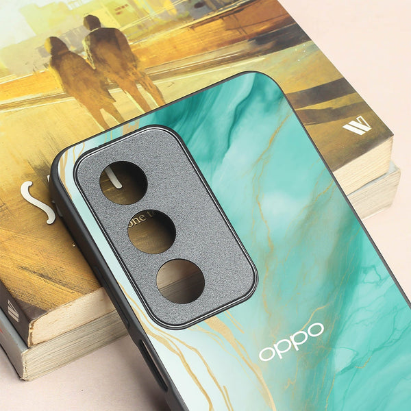 Green Luxe Marble metal back case for Oppo A3 Pro 5g