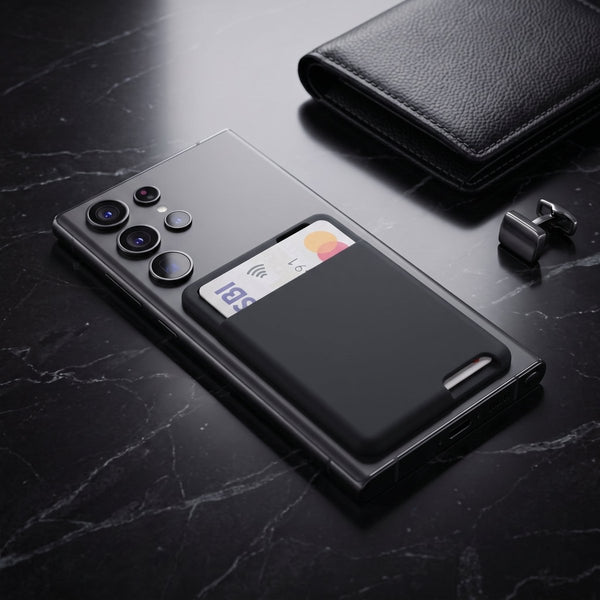 CardFlex Black Wallet Sticky Silicone For All Mobiles - The Hatke