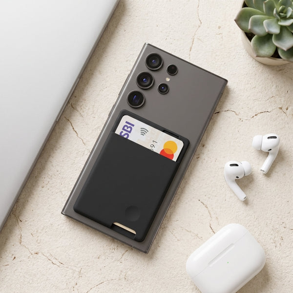 CardFlex Black Wallet Sticky Silicone For All Mobiles - The Hatke