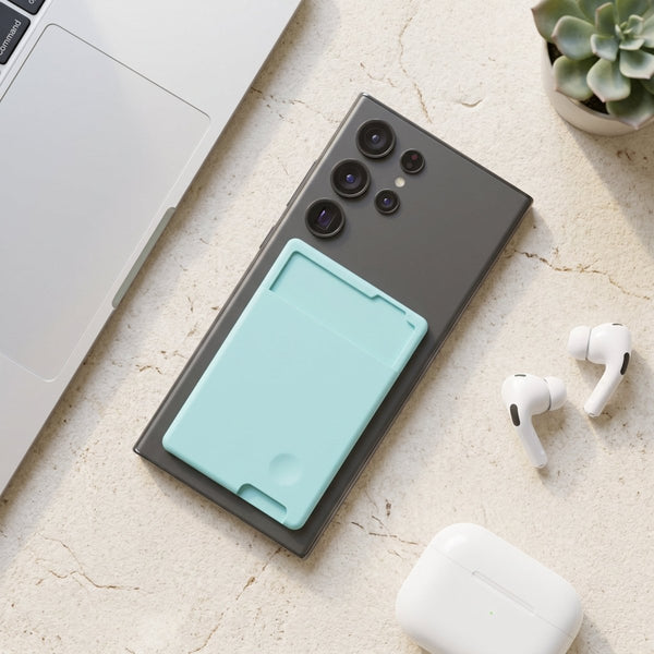 CardFlex Light Blue Wallet Sticky Silicone For All Mobiles - The Hatke