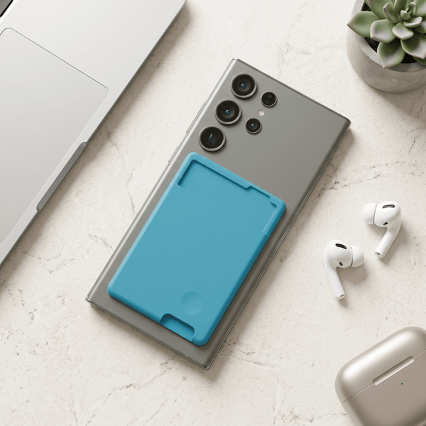 CardFlex Sky Blue Wallet Sticky Silicone For All Mobiles - The Hatke