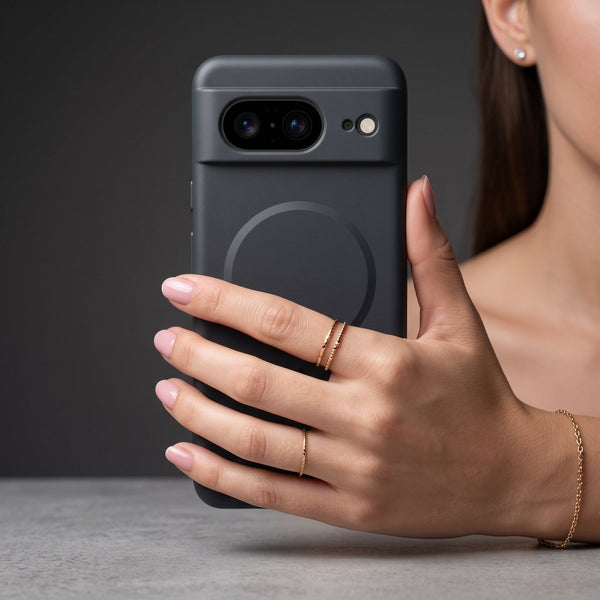 CAVEN Black Silicone case for Google Pixel 8 - The Hatke