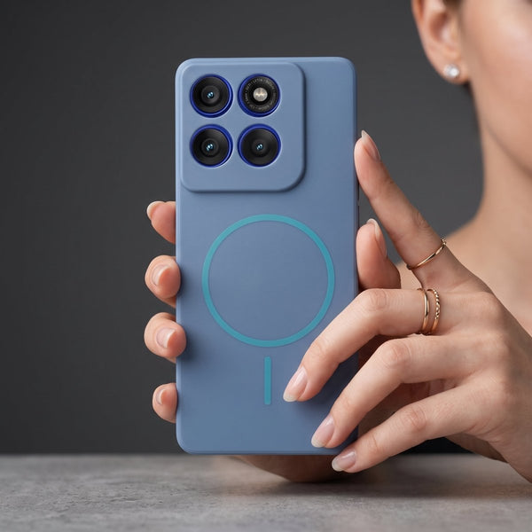 CAVEN Blue Silicone case for Motorola Edge 60 Pro - The Hatke