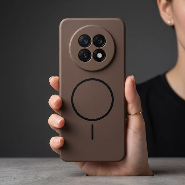 CAVEN Dark Brown Silicone case for Oppo F31 Pro Plus - The Hatke