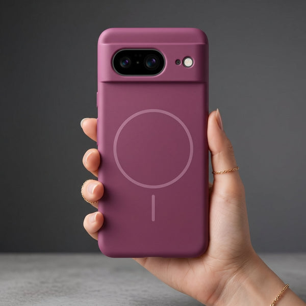 CAVEN Dark Pink Silicone case for Google Pixel 8 - The Hatke