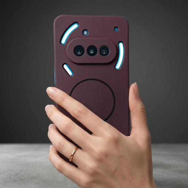 CAVEN Dark Pink Silicone case for Nothing Phone 3a - The Hatke