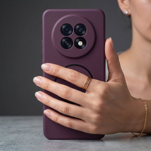 CAVEN Dark Pink Silicone case for Oppo F31 Pro Plus - The Hatke