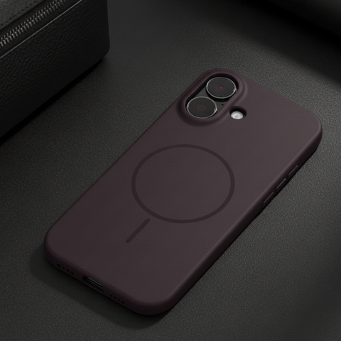 CAVEN Dark Brown Silicone case for Apple iphone 17