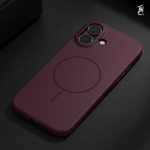 CAVEN Dark Pink Silicone case for Apple iphone 17