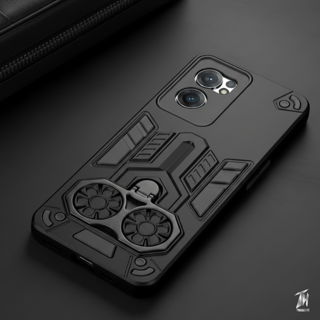 Black Cycle Armor Silicone Case for Oneplus Nord Ce 2