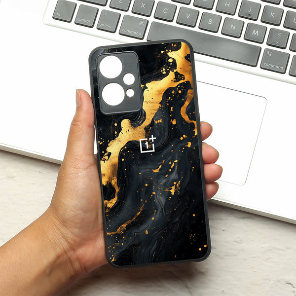 Black Gold Blaze metal back case for OnePlus Nord CE 2 Lite