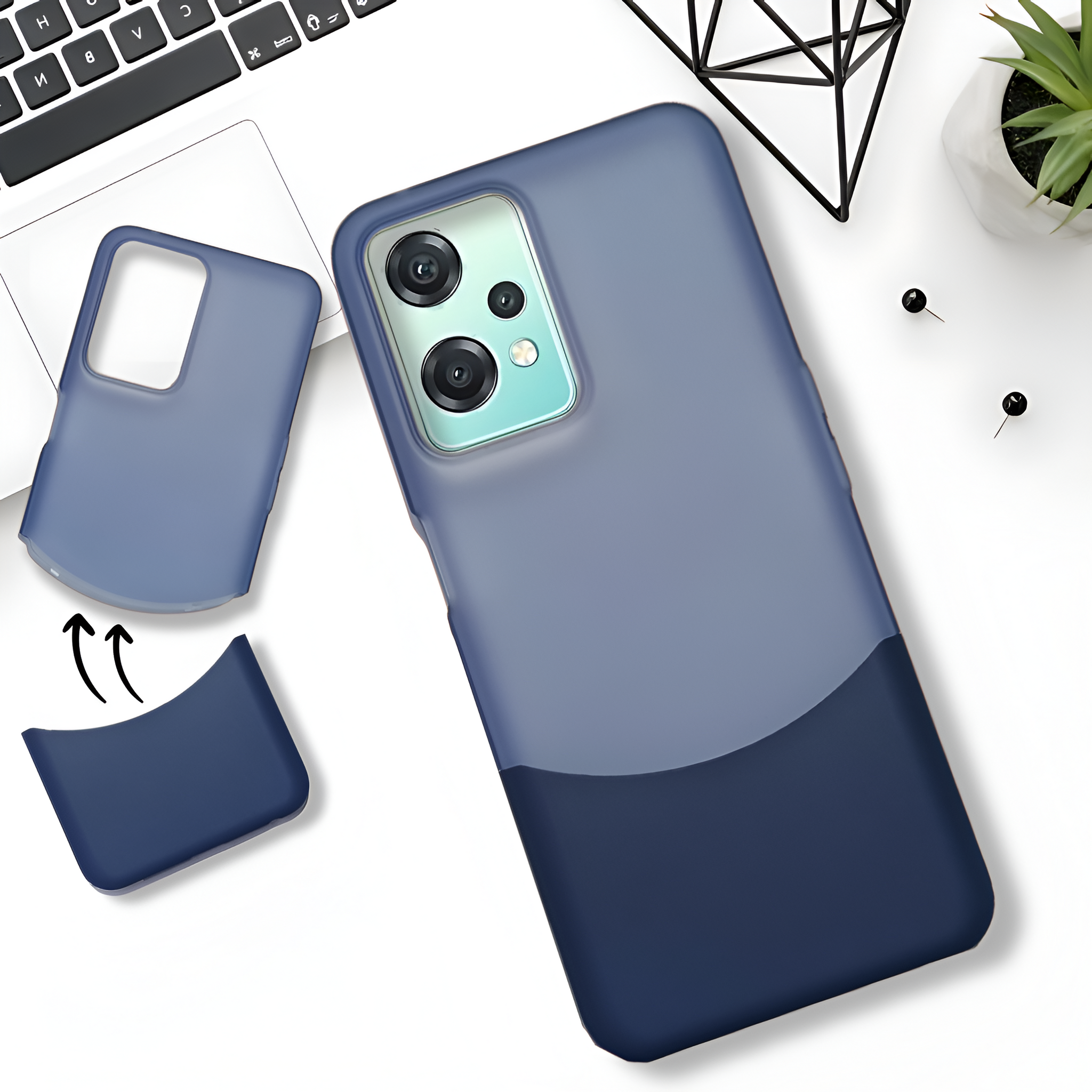 Dark Blue Detach Matte Case For Oneplus Nord Ce 2 Lite