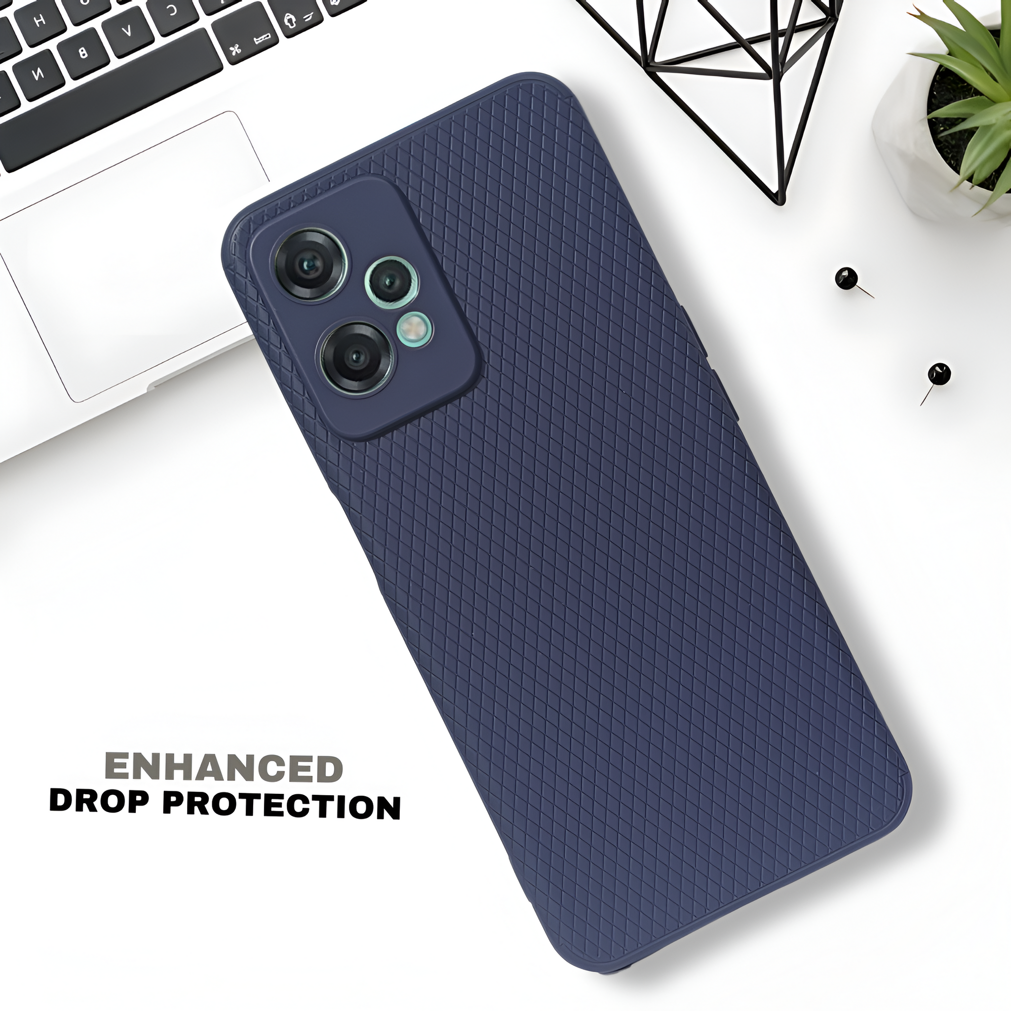 Dark Blue Line Wave Silicone Case for Oneplus Nord Ce 2 Lite