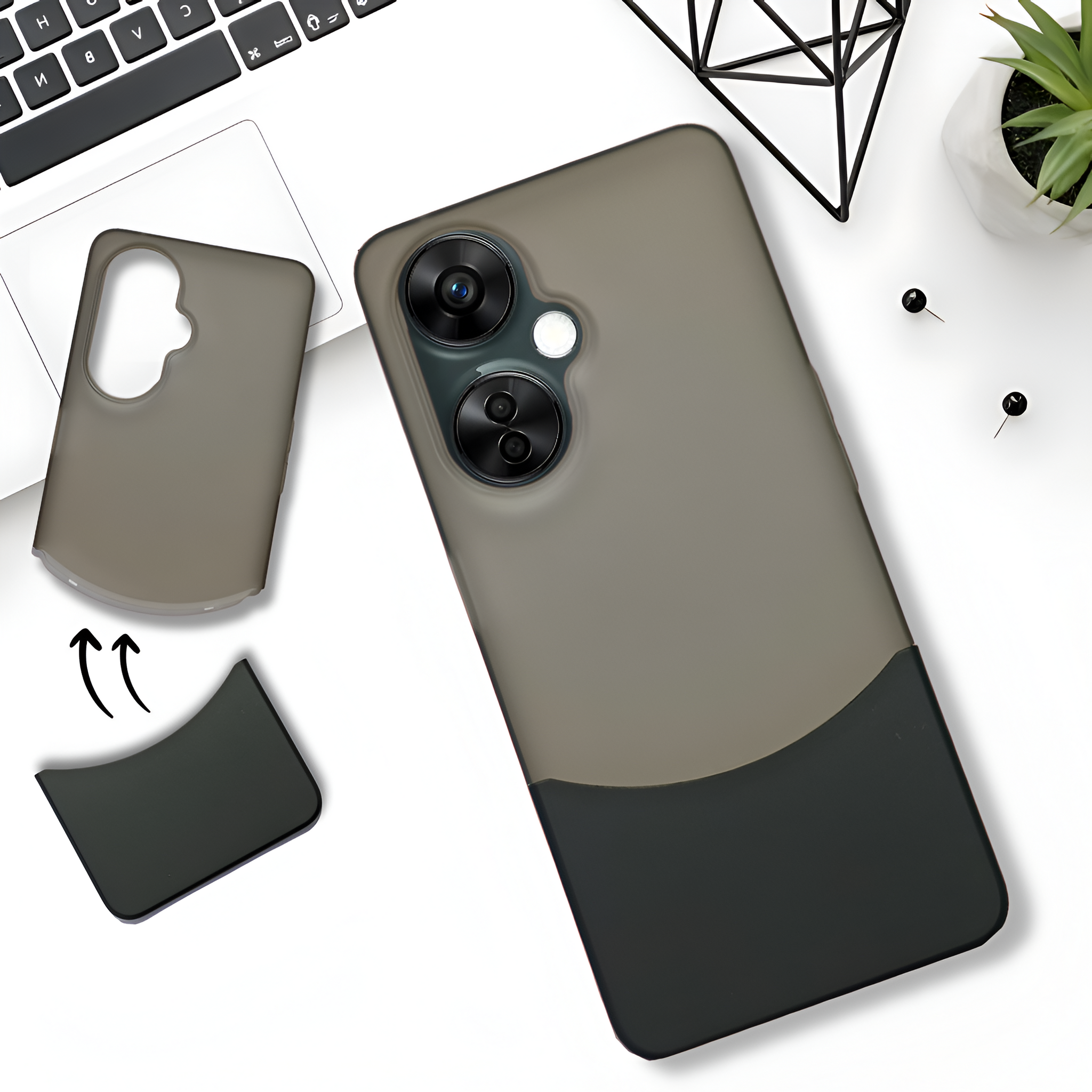 Black Detach Matte Case For Oneplus Nord Ce 3 Lite