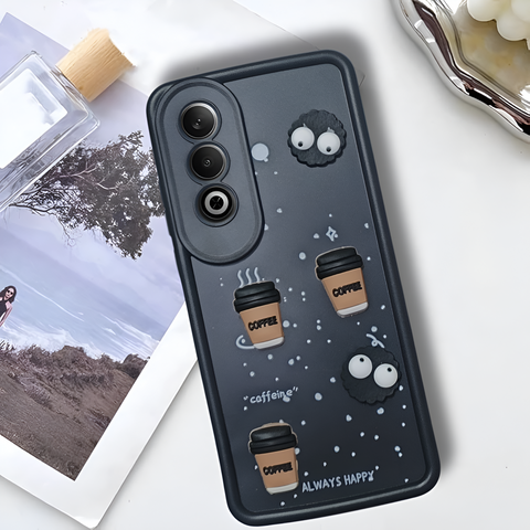 Black COFFEE (ALWAYS HAPPY) Silicone case for Oneplus Nord Ce 4
