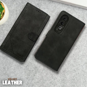 Velvet Black Flip Leather Case for Oneplus Nord Ce 4