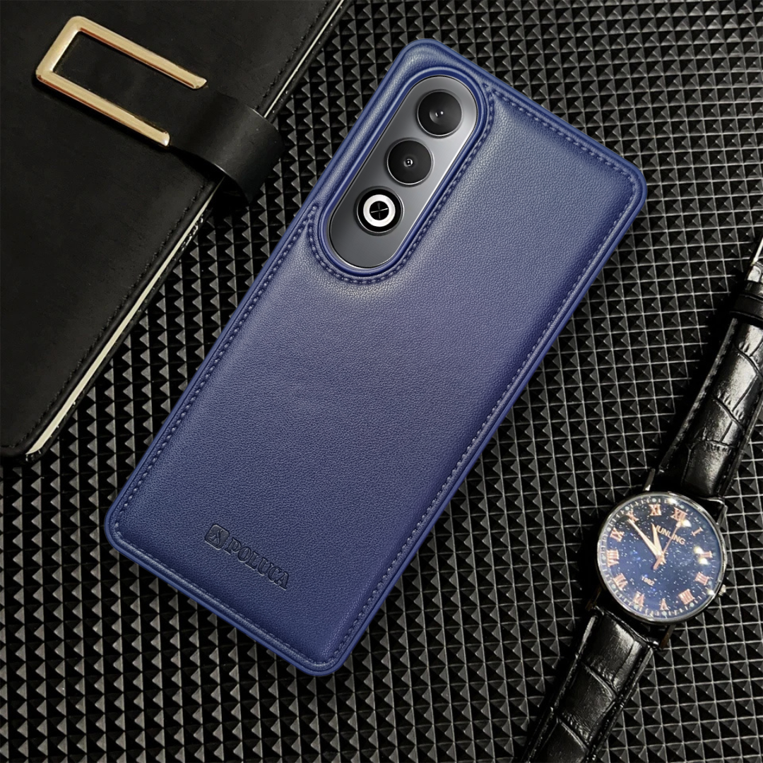 Prime Leather Dark Blue Leather Case for Oneplus Nord Ce 4
