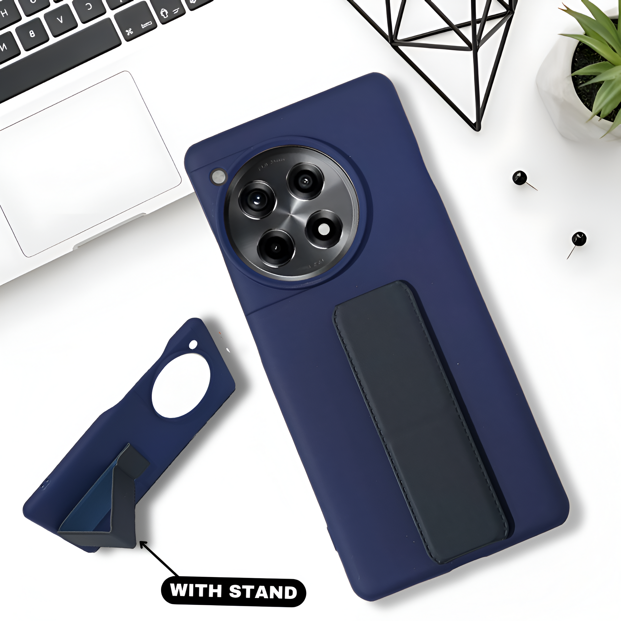 FlexiStand Dark Blue Silicone case for Oneplus 12R