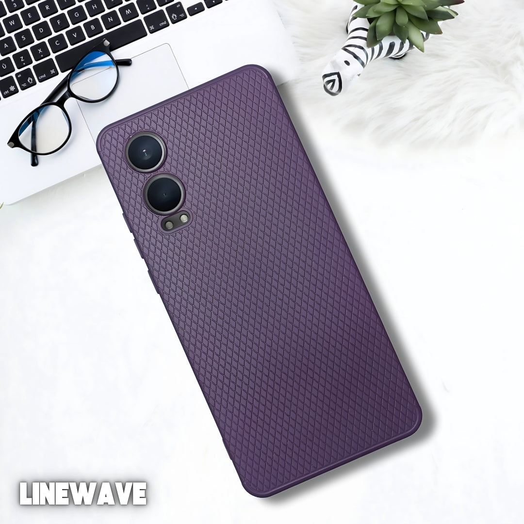 Deep Purple Line Wave Silicone Case for Oneplus Nord Ce 4 Lite