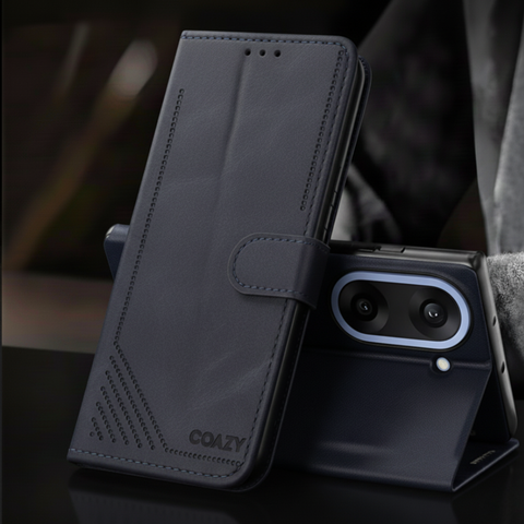 Velvet Black Flip Leather Case for Oneplus Nord Ce 5