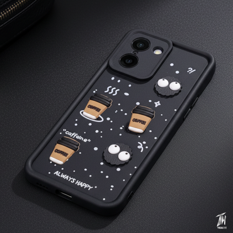 Black COFFEE (ALWAYS HAPPY) Silicone case for Oneplus Nord Ce 5