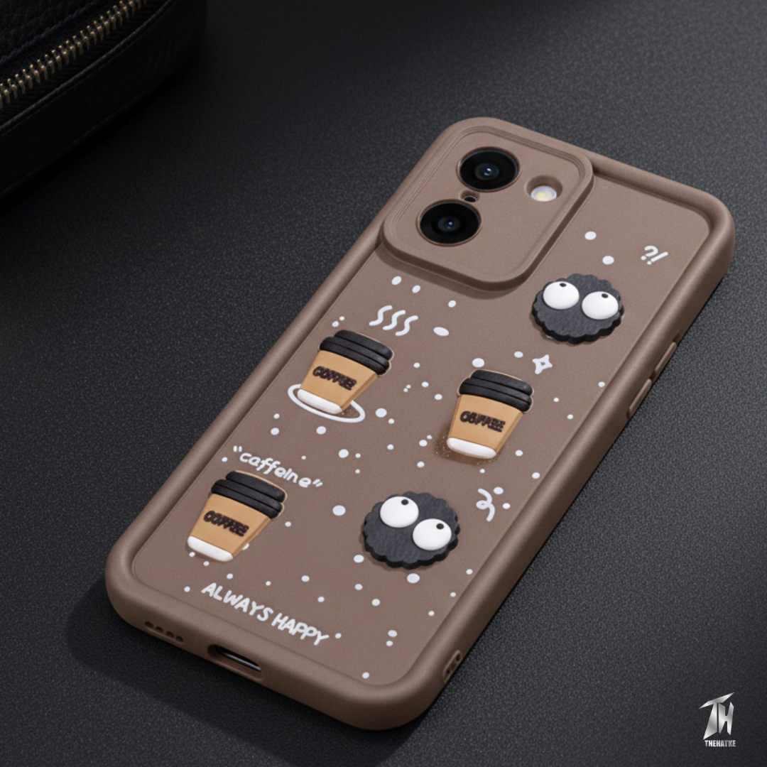 Brown COFFEE (ALWAYS HAPPY) Silicone case for Oneplus Nord Ce 5