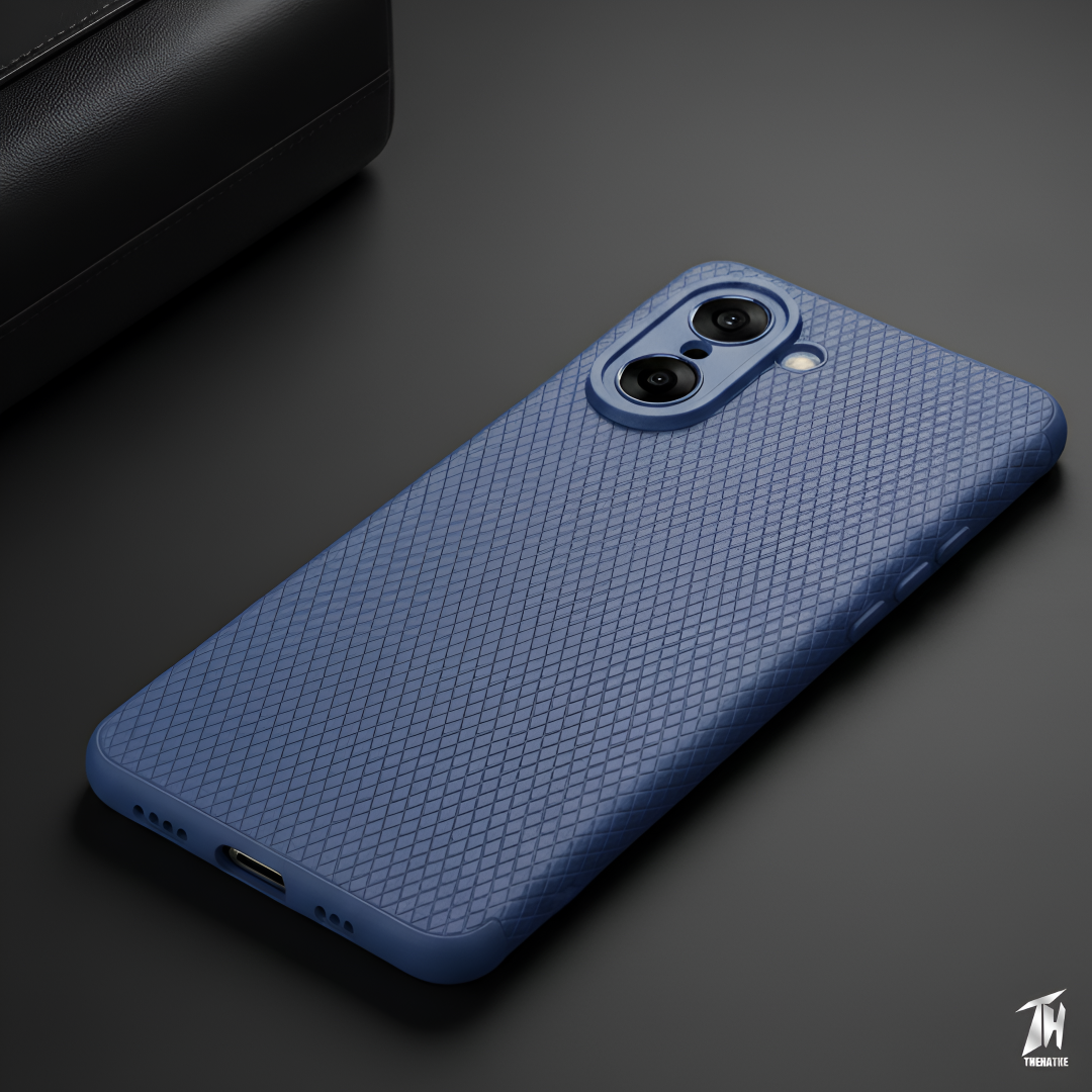 Dark blue Line Wave Silicone Case for Oneplus Nord Ce 5