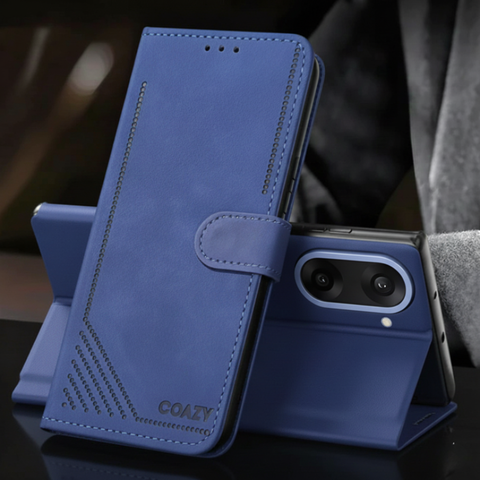 Velvet Dark Blue Flip Leather Case for Oneplus Nord Ce 5
