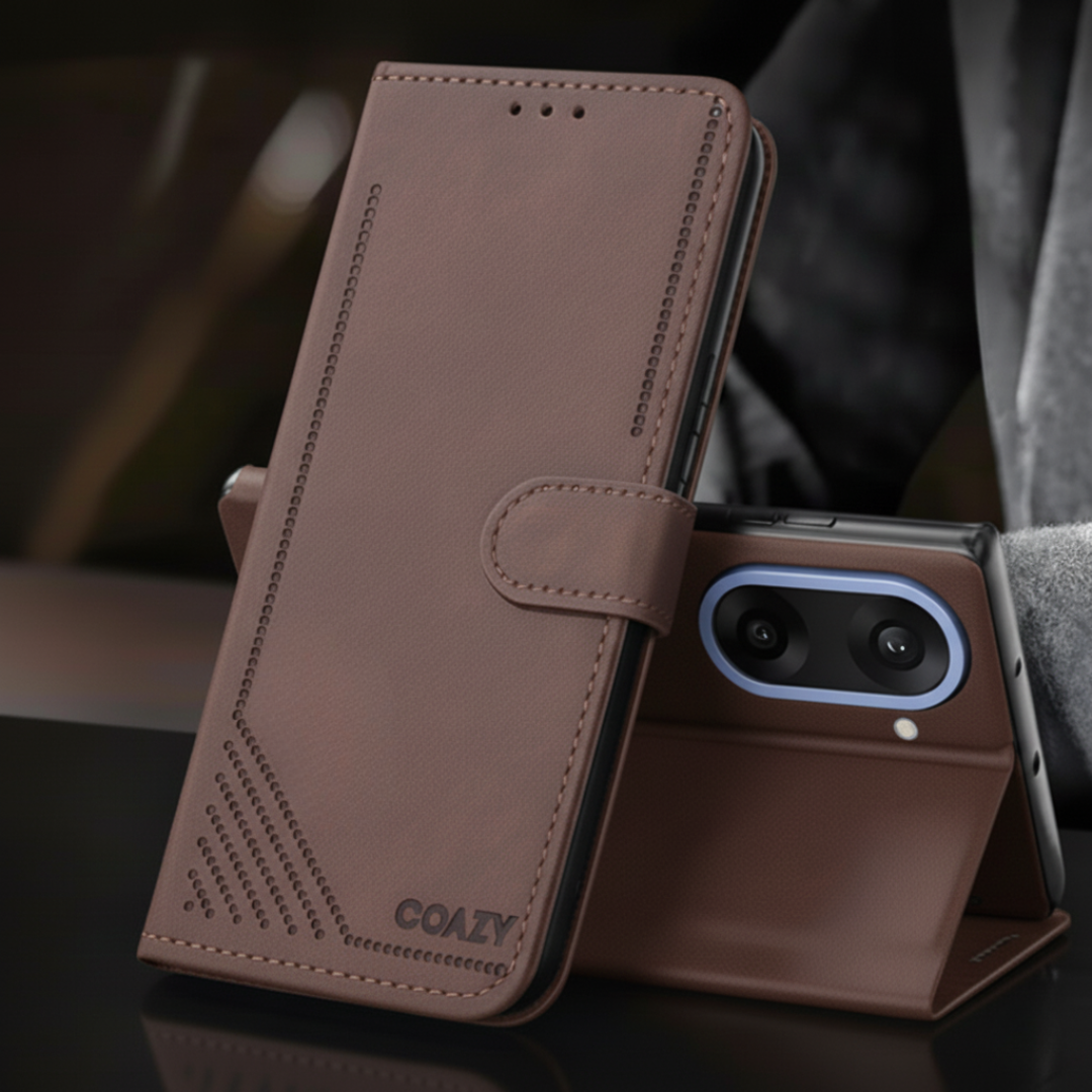 Velvet Dark Brown Flip Leather Case for Oneplus Nord Ce 5