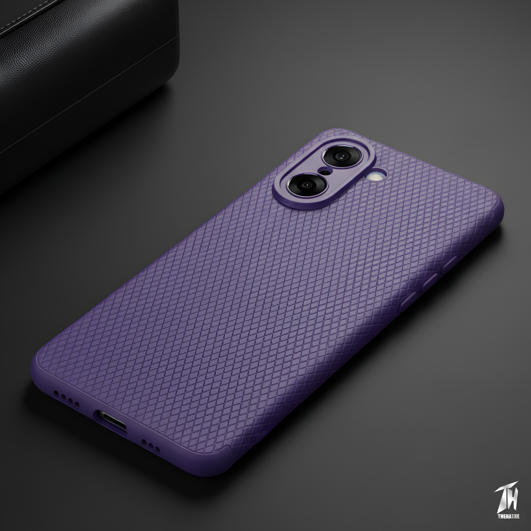 Deep Purple Line Wave Silicone Case for Oneplus Nord Ce 5
